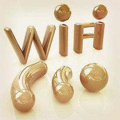 Image showing WiFi symbol. 3d illustration. Vintage style.