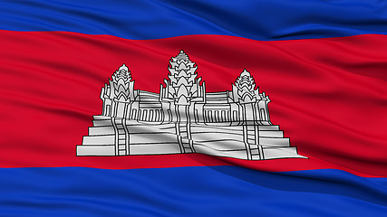 Image showing Closeup Cambodia Flag