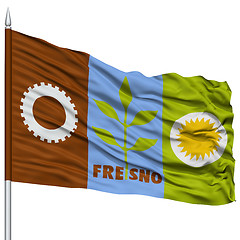 Image showing Fresno City Flag on Flagpole, USA