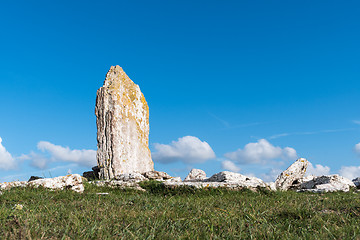 Image showing Ancient standing stone on a hill