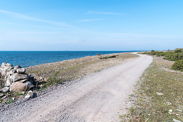 Image showing Dirt road along the coast