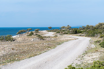 Image showing Winding road in a coastal landscape