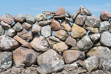 Image showing Detail of an old stone wall