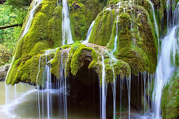 Image showing detail of waterflow on beautiful cascade