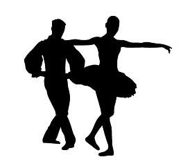 Image showing Couple ballet dancers