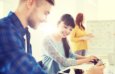 Image showing creative team with tablet pc computer at office