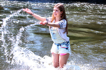 Image showing Young woman and relaxing 