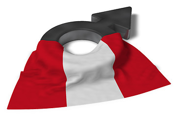 Image showing mars symbol and flag of peru - 3d rendering