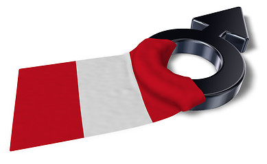 Image showing mars symbol and flag of peru - 3d rendering