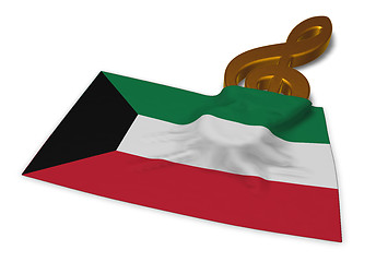 Image showing clef symbol symbol and flag of kuwait - 3d rendering