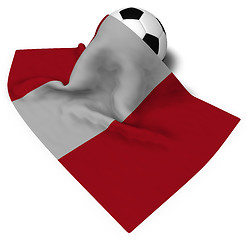 Image showing soccer ball and flag of peru - 3d rendering