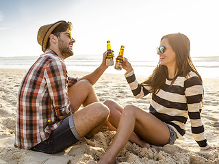 Image showing Couple on the beach