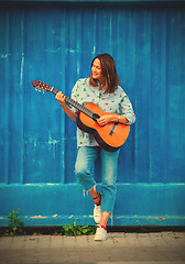 Image showing woman with a guitar 