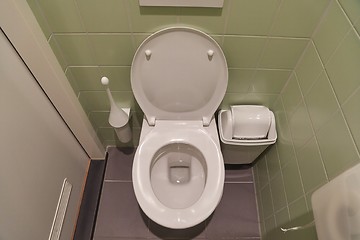 Image showing Toilet seat open