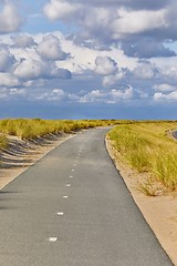 Image showing Long bicycle road