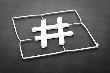 Image showing plastic injection molding hashtag sign