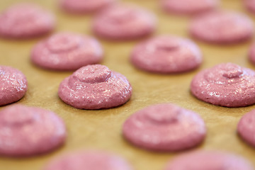 Image showing macaron batter or meringue cream on baking paper