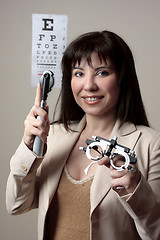 Image showing Eye doctor with equipment