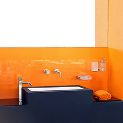 Image showing Orange bathroom