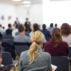 Image showing Workshop at university lecture hall.