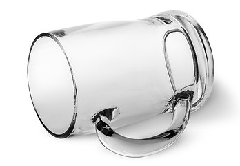 Image showing Glass beer mug on the side