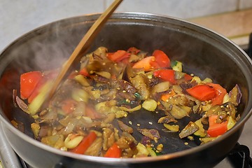 Image showing Preparing hot breakfast