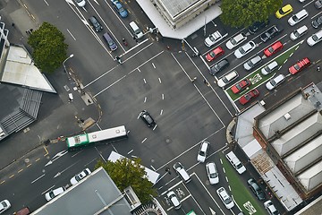 Image showing Urban traffic from above