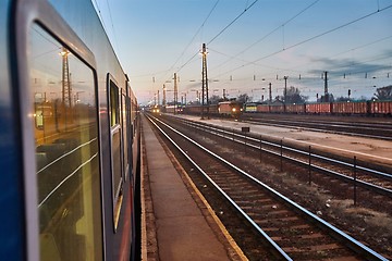 Image showing Train Journey at Dusk