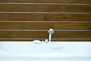 Image showing Wooden bathroom