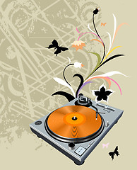 Image showing turntable and flowers