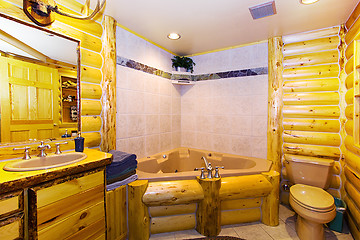 Image showing Close up on a Bathroom in a Cabin