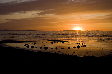 Image showing Sunset on the Beach