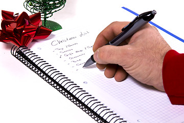 Image showing Making the Christmas List