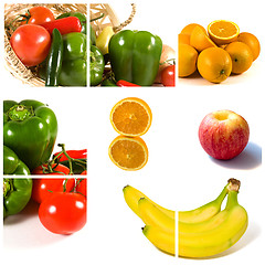 Image showing Collage of Fruits and Vegeatable