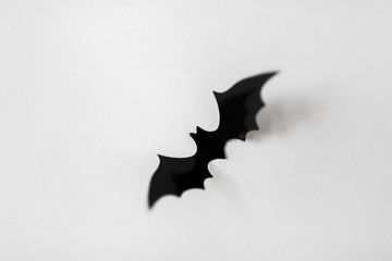 Image showing halloween decoration of black bat on white