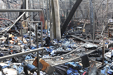 Image showing Burned factory