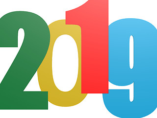 Image showing Happy New 2019 Year on white