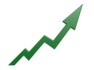 Image showing Green arrow graph growth up