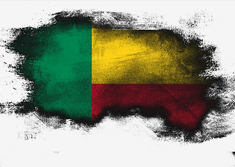 Image showing Benin flag painted with brush