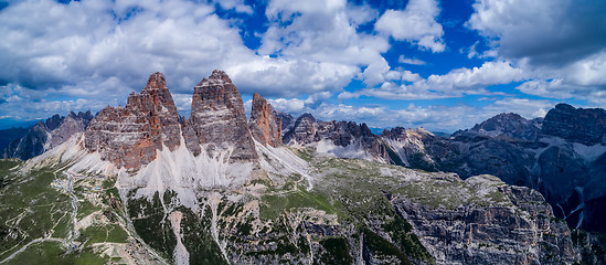 Image showing Panorama National Nature Park Tre Cime In the Dolomites Alps. Be