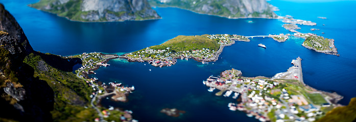 Image showing Panorama Lofoten is an archipelago in the county of Nordland, No