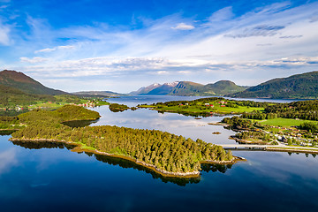 Image showing Beautiful Nature Norway aerial photography.