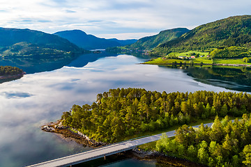 Image showing Beautiful Nature Norway aerial photography.