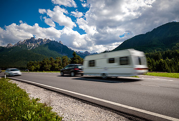 Image showing Family vacation travel, holiday trip in motorhome RV, caravan ca