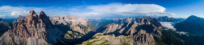 Image showing Panorama National Nature Park Tre Cime In the Dolomites Alps. Be