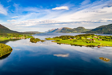 Image showing Beautiful Nature Norway aerial photography.