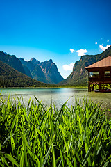 Image showing Lake Dobbiaco in the Dolomites, Italy