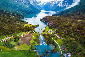 Image showing Beautiful Nature Norway aerial photography.