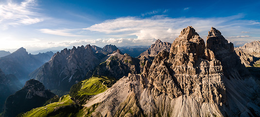 Image showing Panorama National Nature Park Tre Cime In the Dolomites Alps. Be