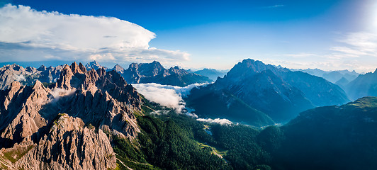 Image showing Panorama National Nature Park Tre Cime In the Dolomites Alps. Be